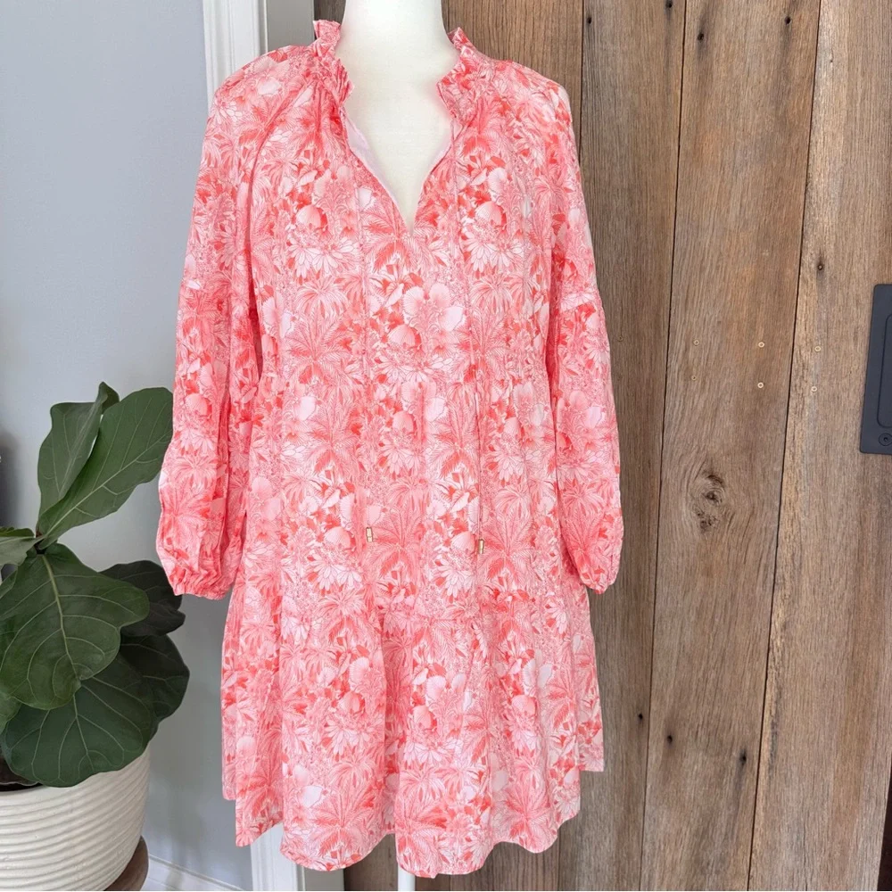 Tommy Bahama Petit Palma Balloon Sleeve Short Dress Paradise Pink Small NWT NEW - Picture 1 of 14